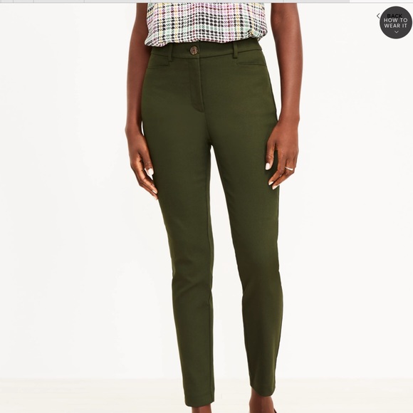 Ann Taylor olive green skinny pants - Picture 2 of 8